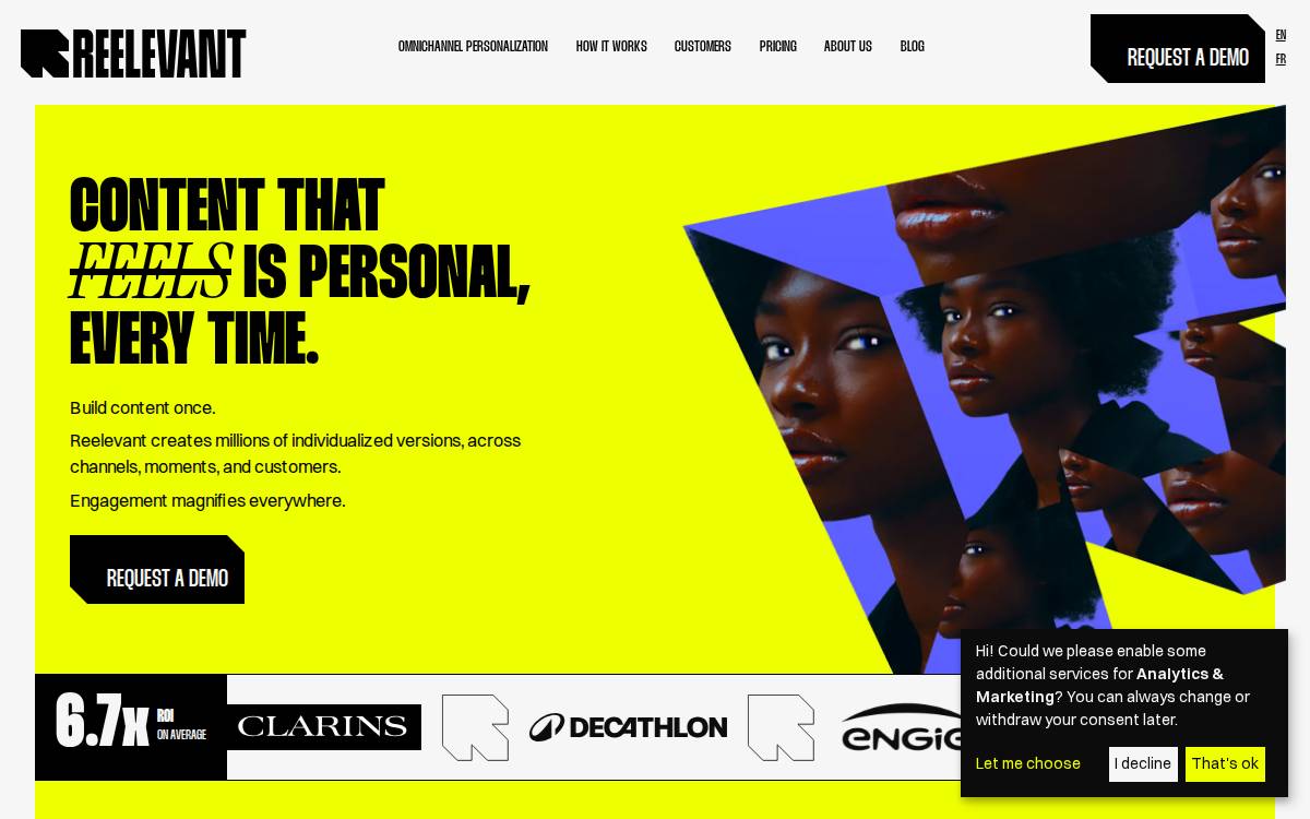 Reelevant website preview