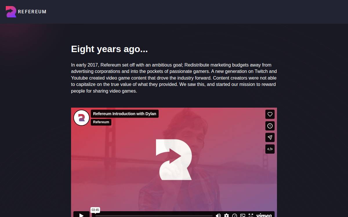 Refereum website preview