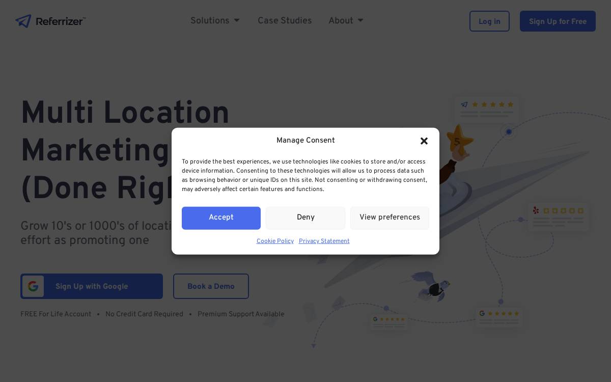 Referrizer website preview