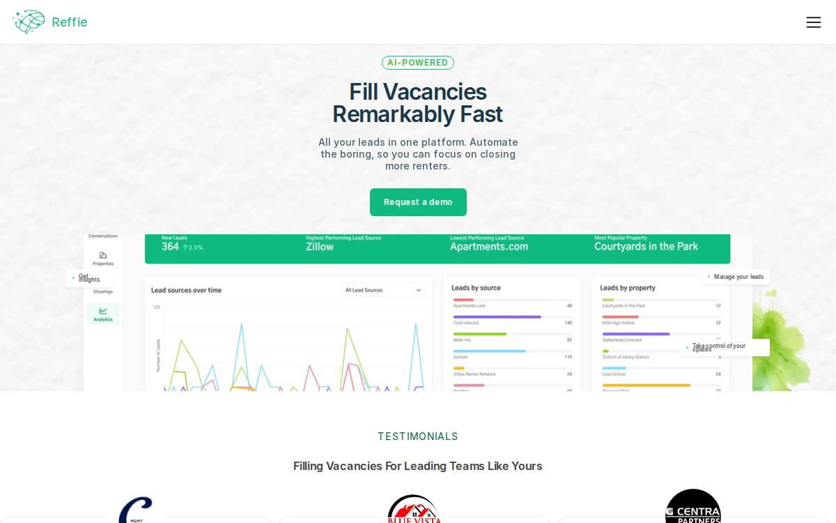 Reffie website preview