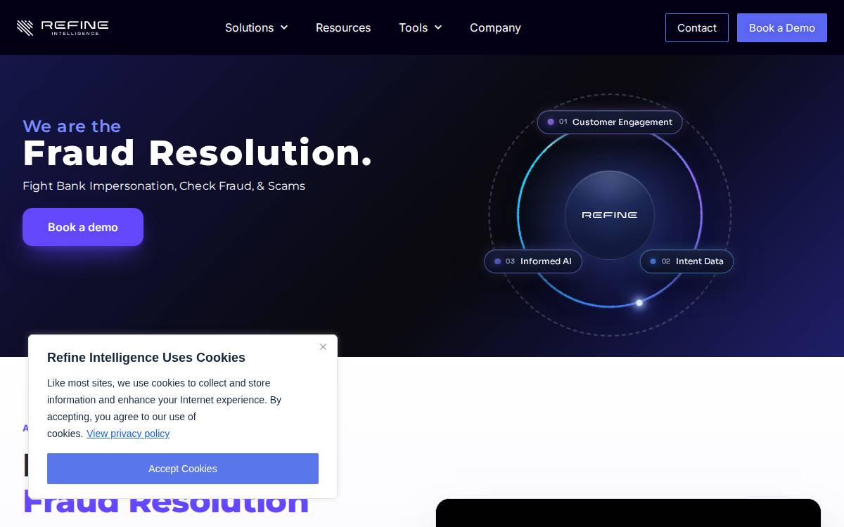 Refine Intelligence website preview