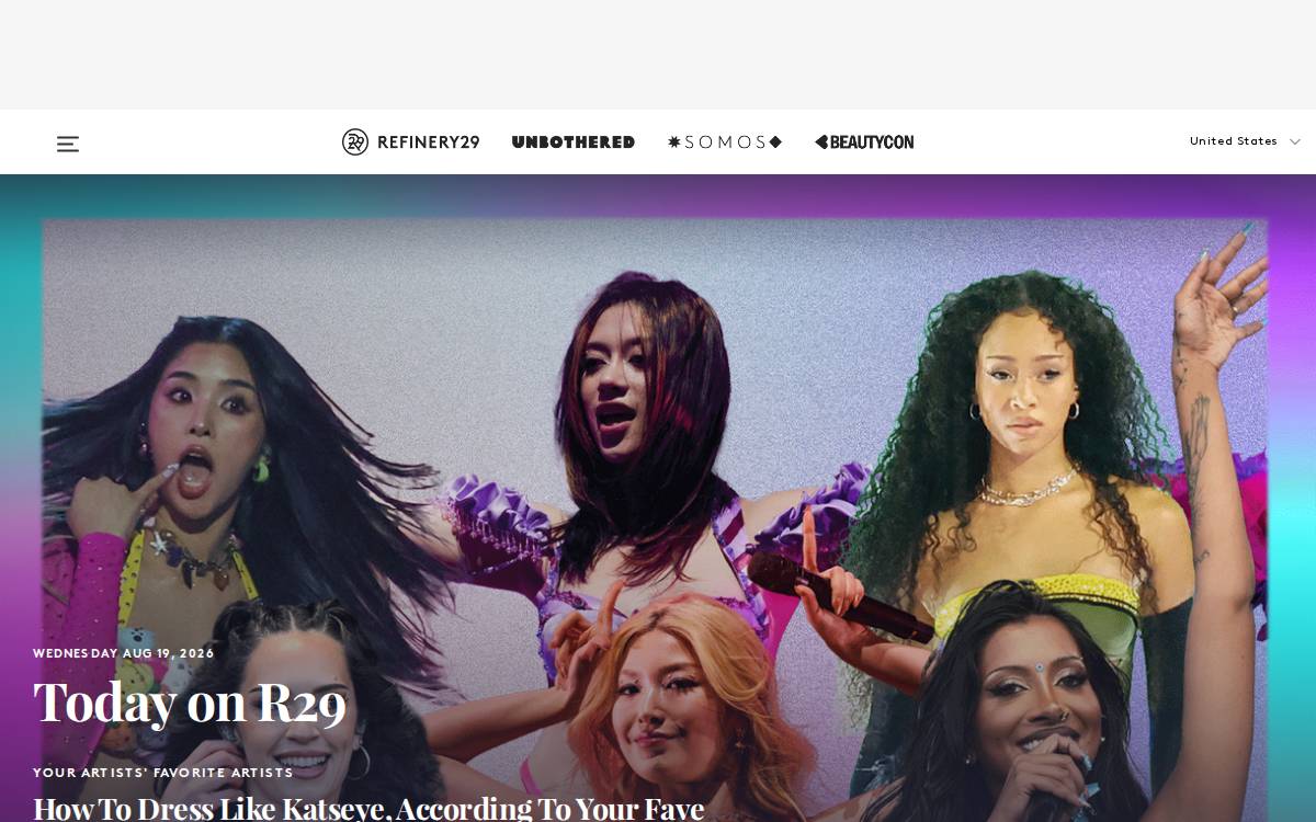 Refinery29 website preview