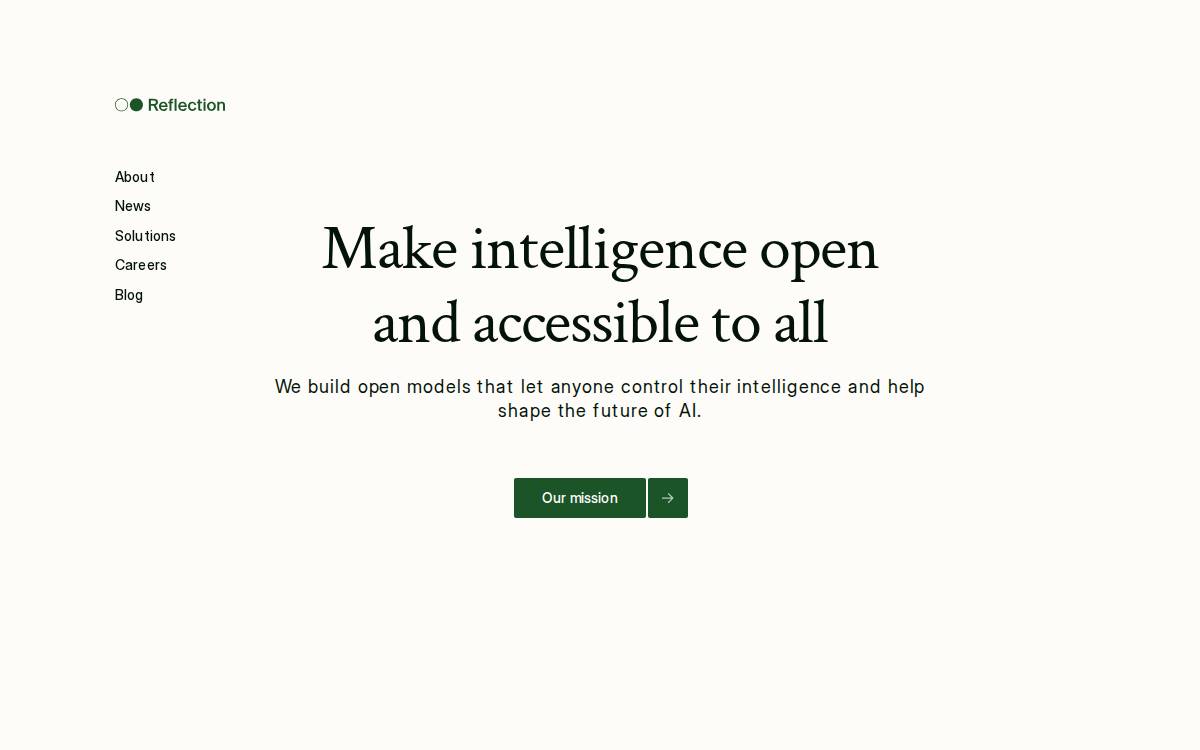 Reflection AI website preview