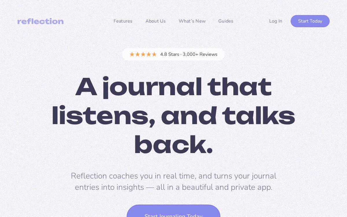 Reflection website preview
