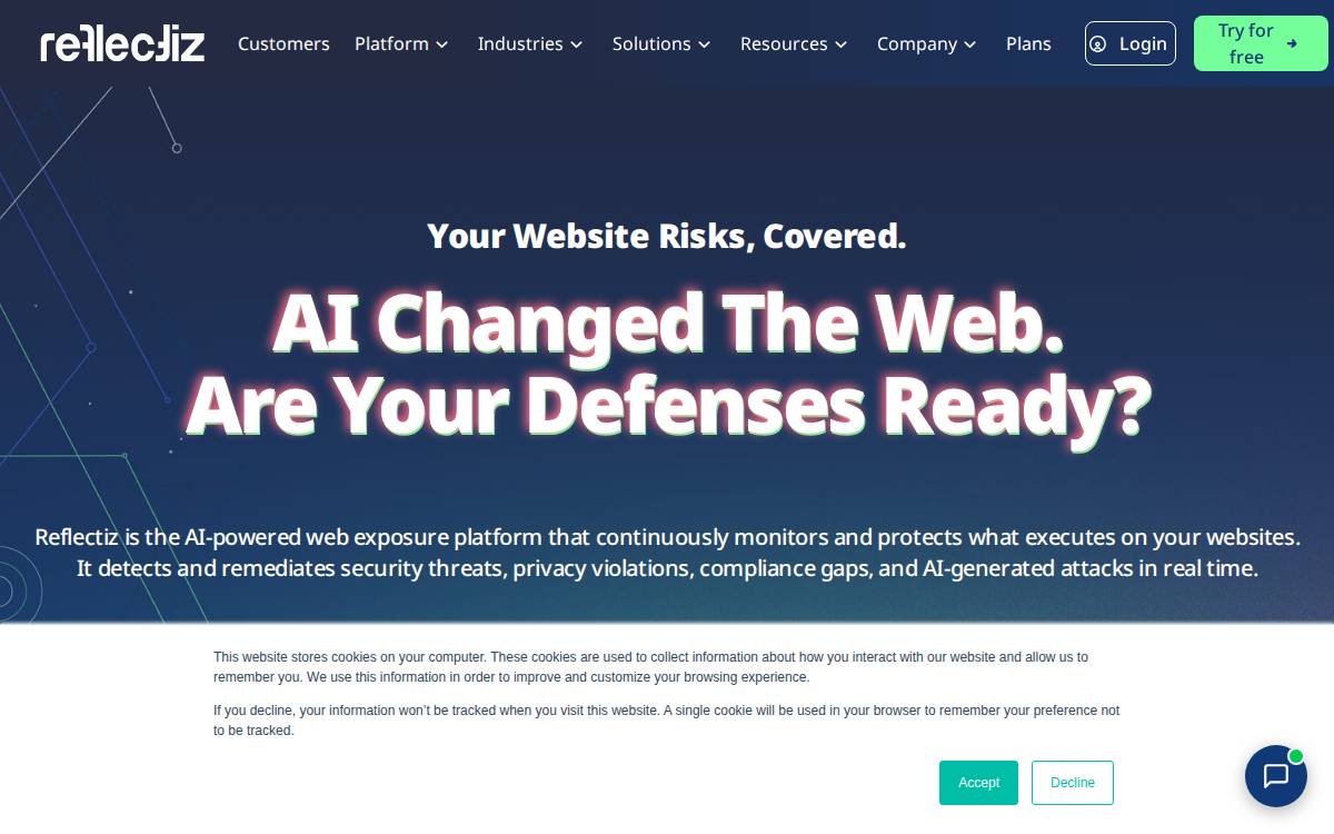 Reflectiz website preview