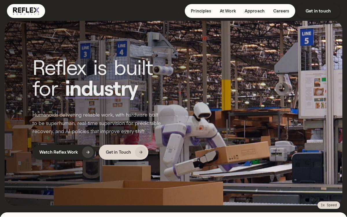 Reflex Robotics website preview