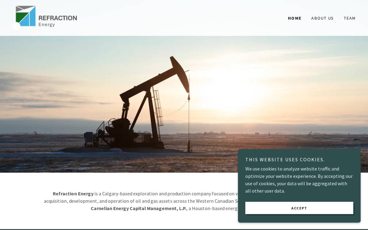 Refractionenergy website preview