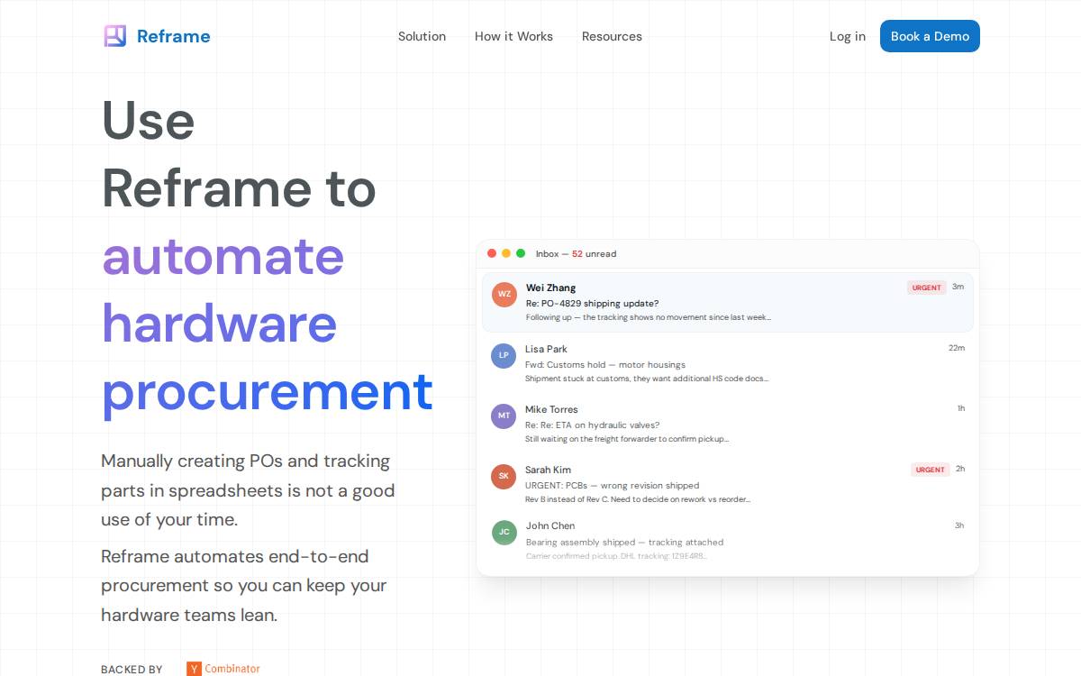 Reframe website preview