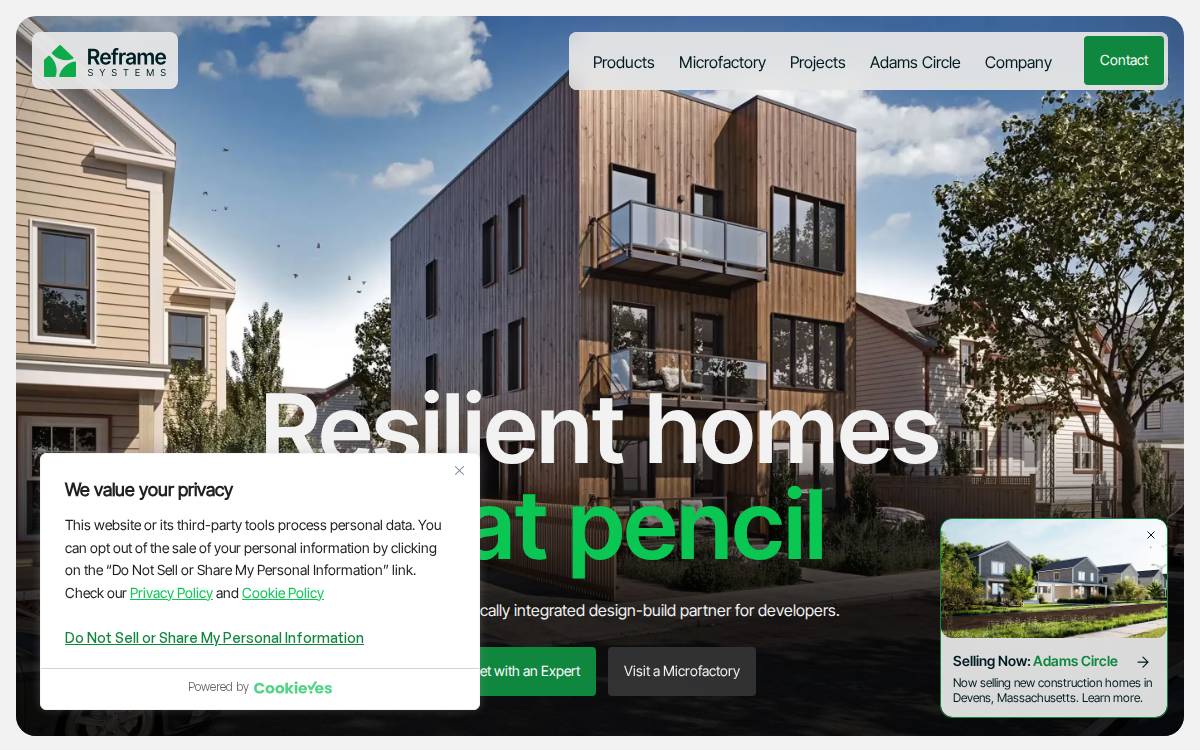 Reframe Systems website preview