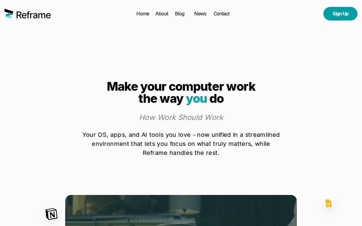 Reframetech website preview