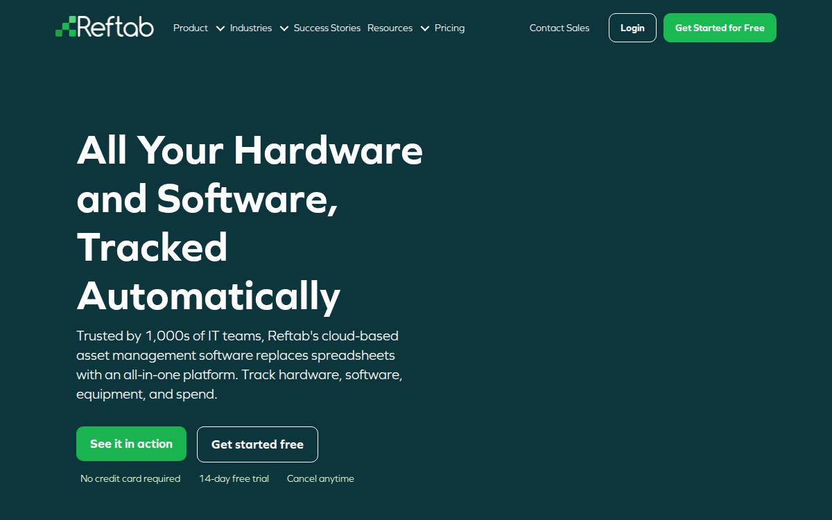Reftab website preview