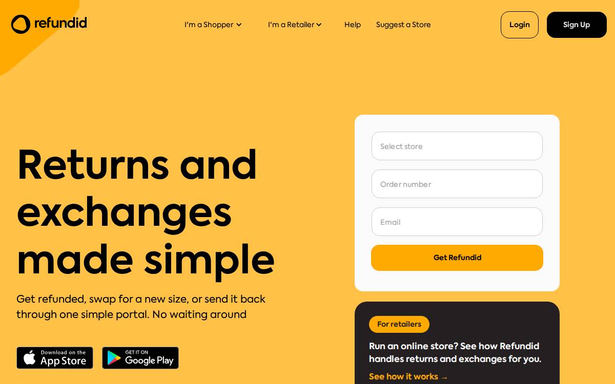 Refundid website preview