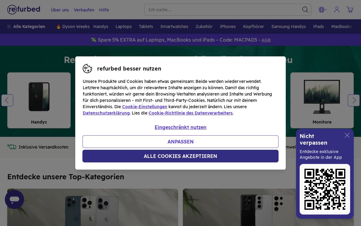Refurbed website preview