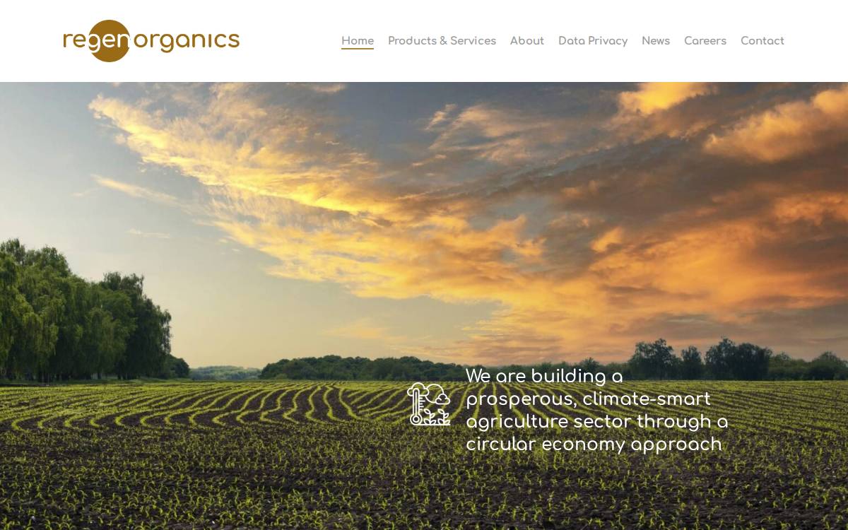 Regen Organics website preview