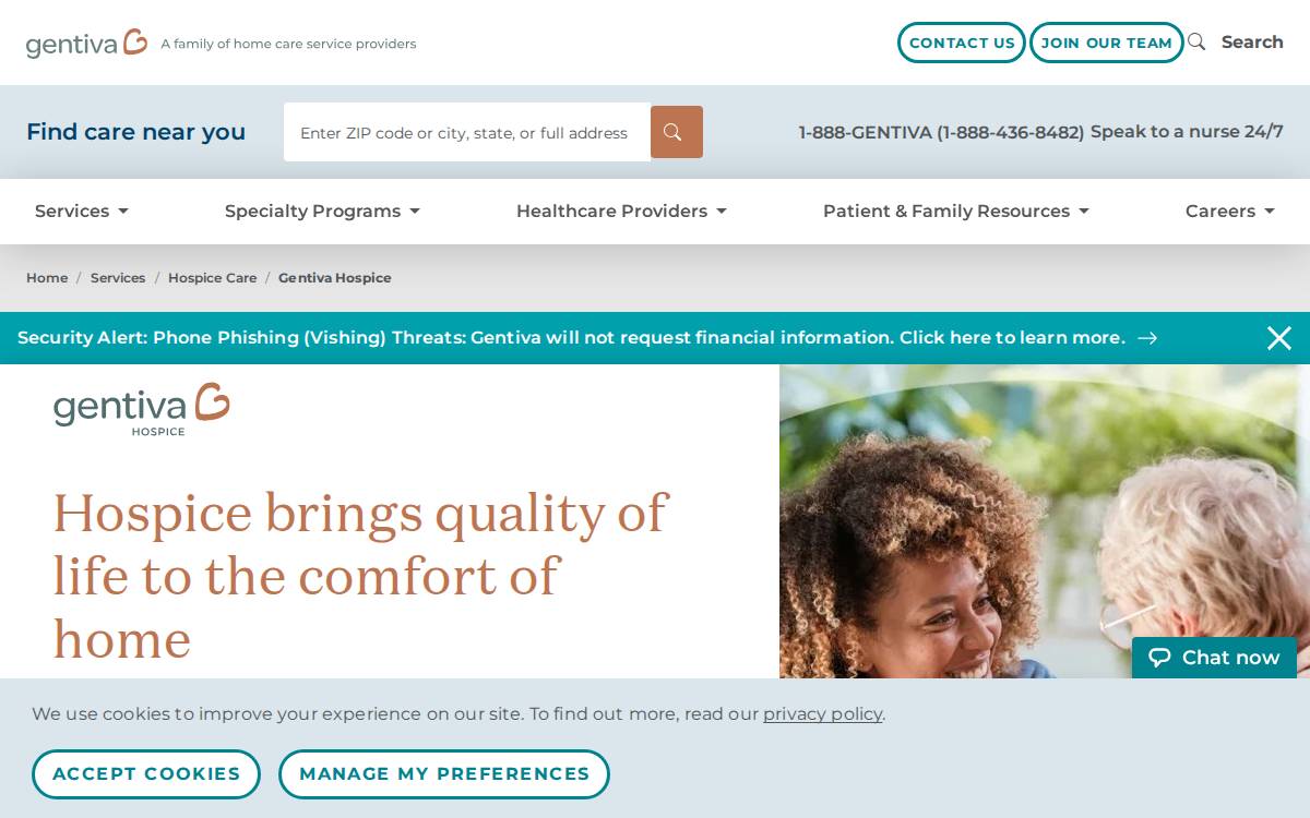 Regency Hospice website preview