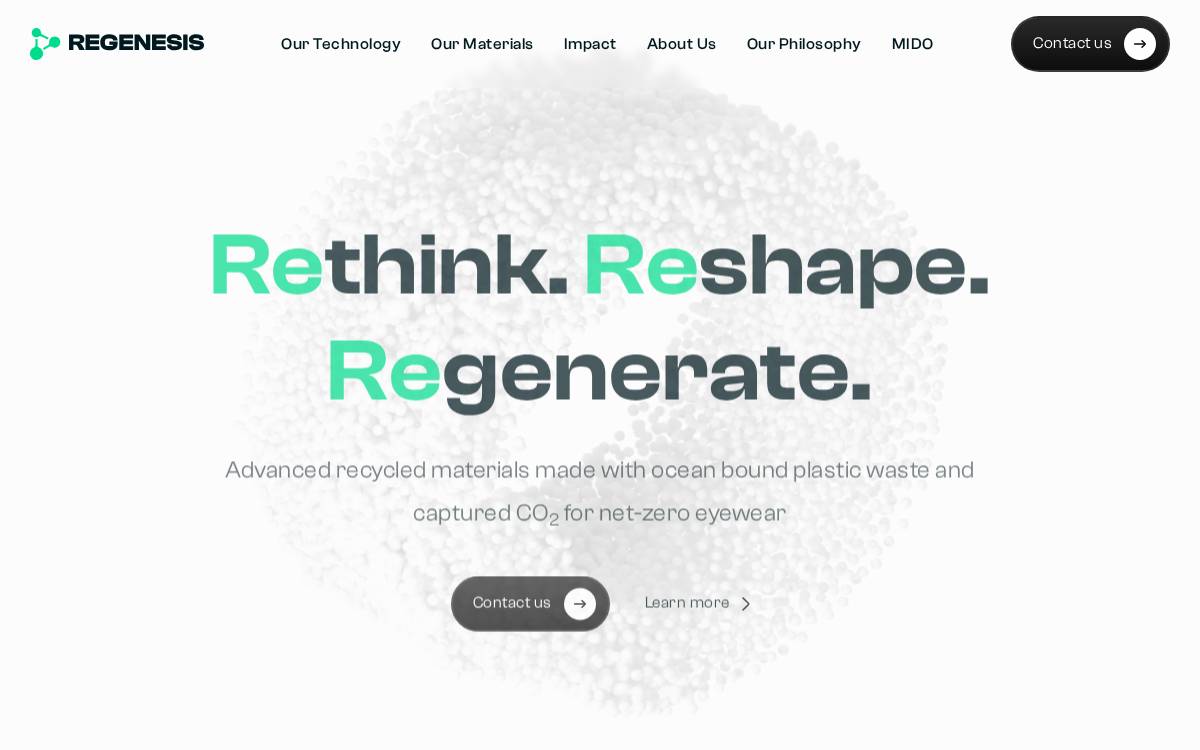 Regenesismaterials website preview