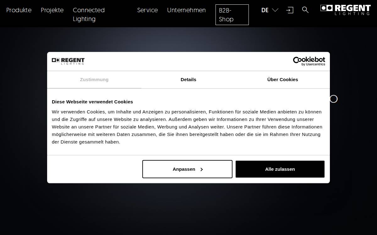 Regent Lighting website preview