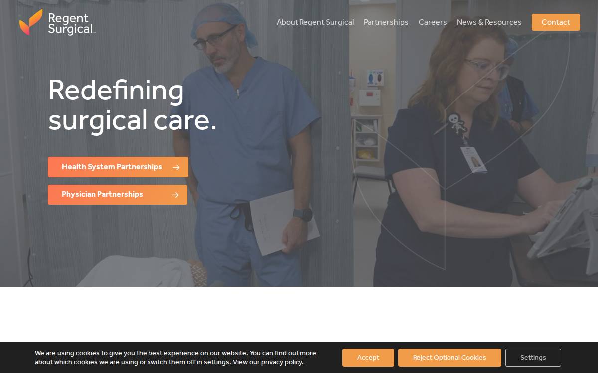 Regent Surgical Health website preview