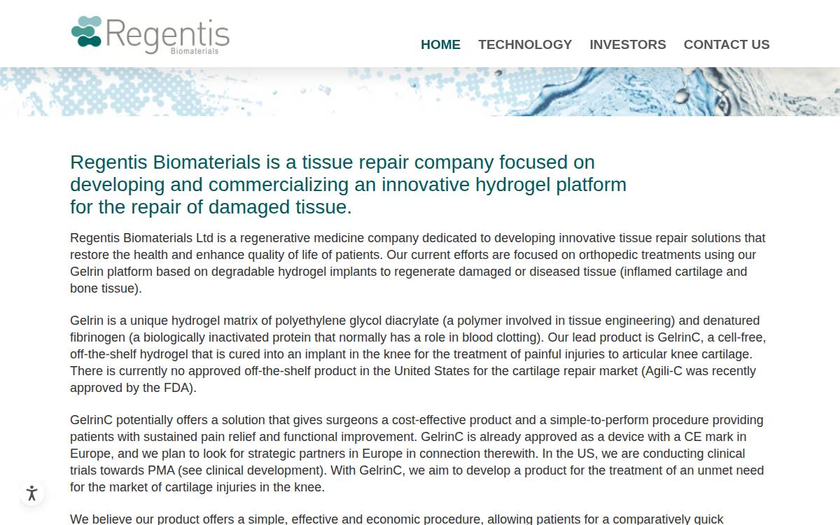 Regentis website preview