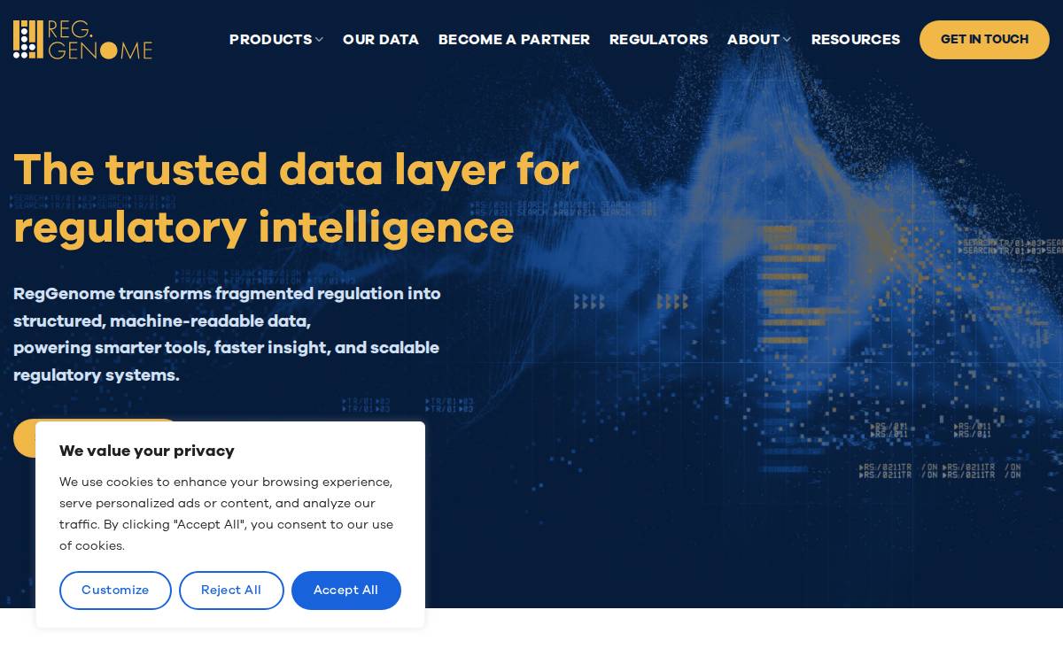 RegGenome website preview
