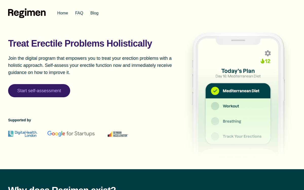 Regimen website preview