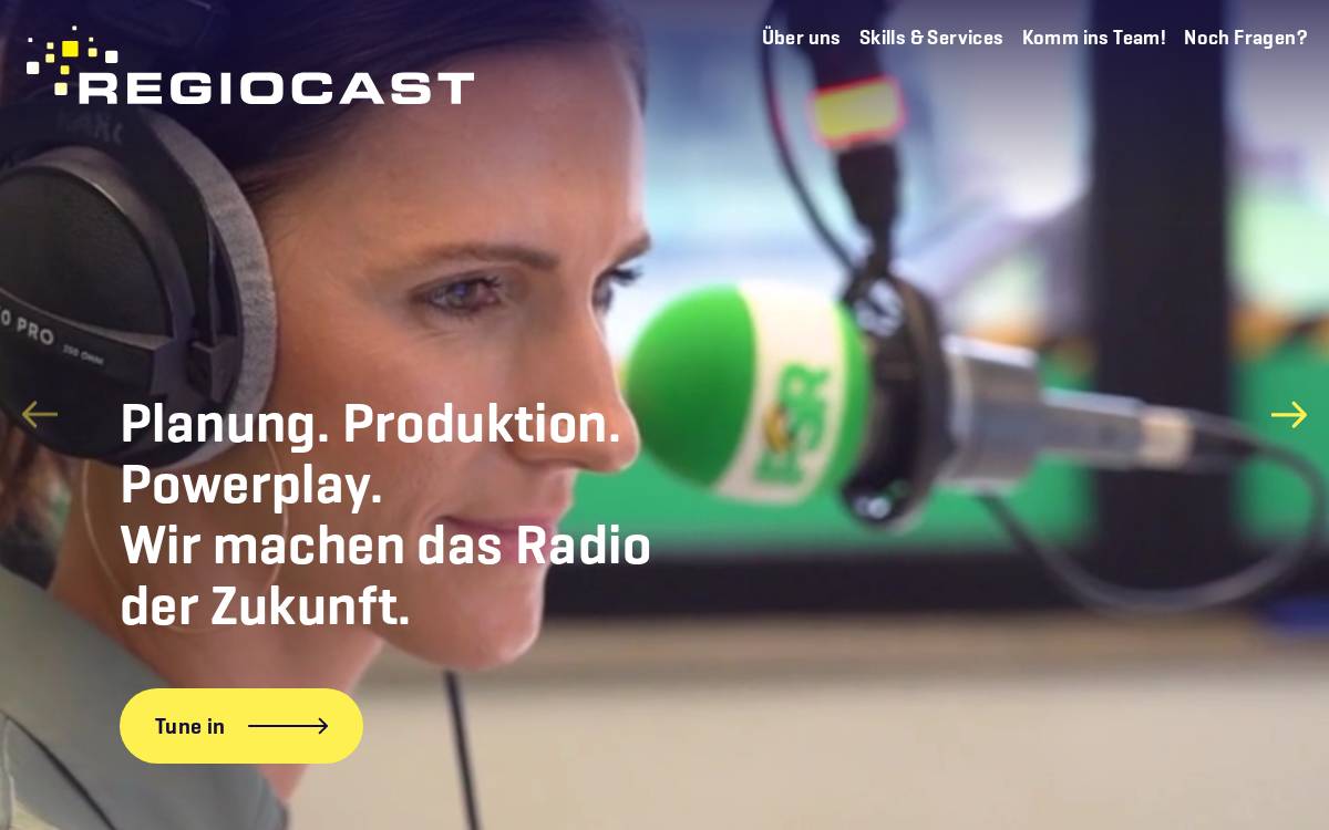 Regiocast website preview