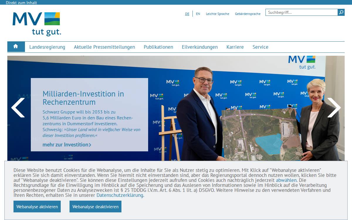 Regionalen Innovationsstrategie 2020 website preview