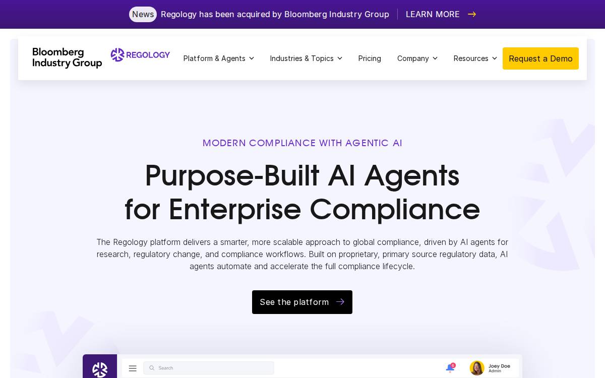 Regology website preview