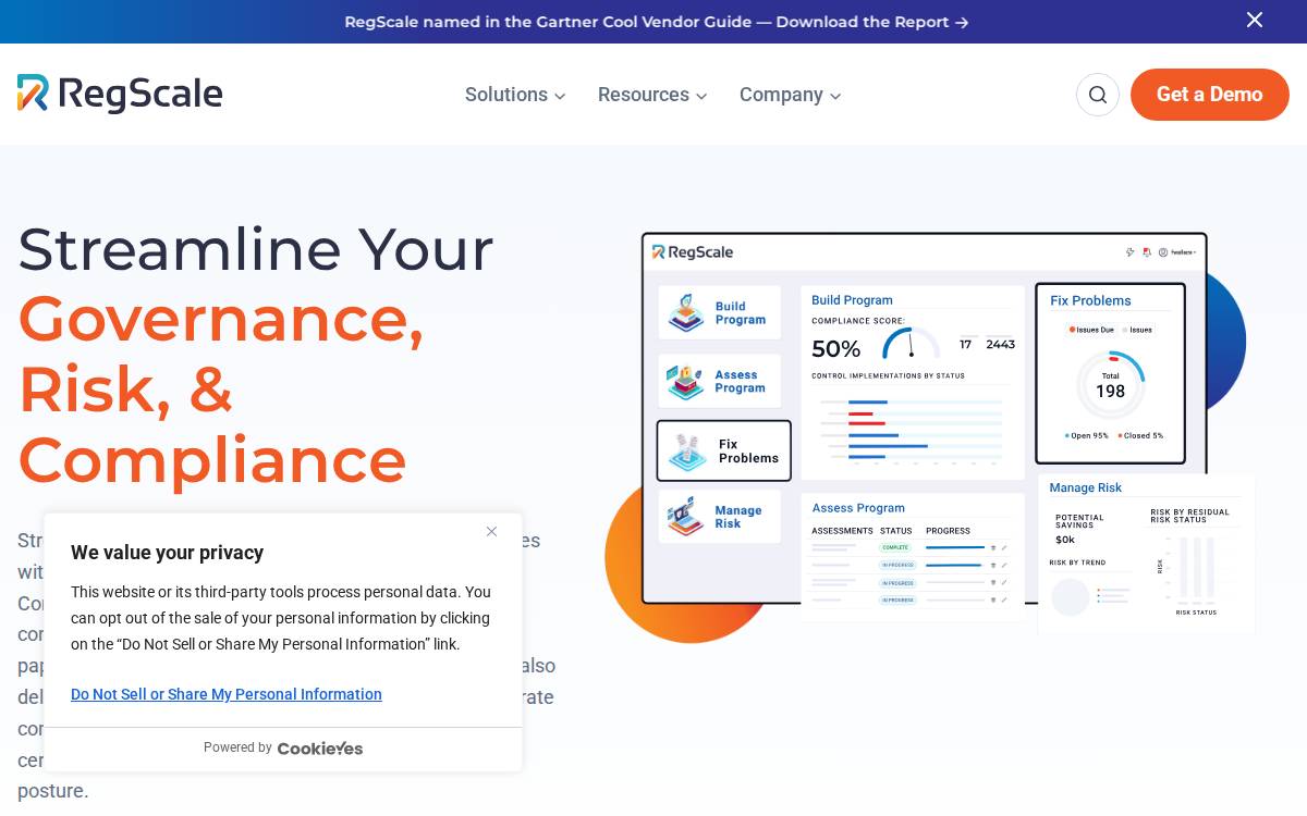 Regscale website preview