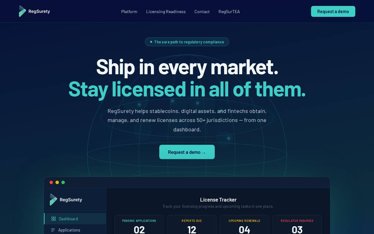RegSurety website preview