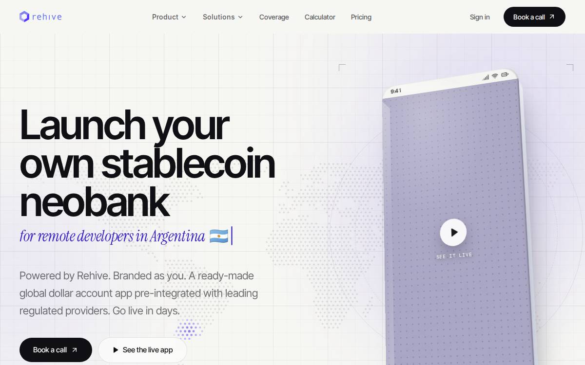 Rehive website preview