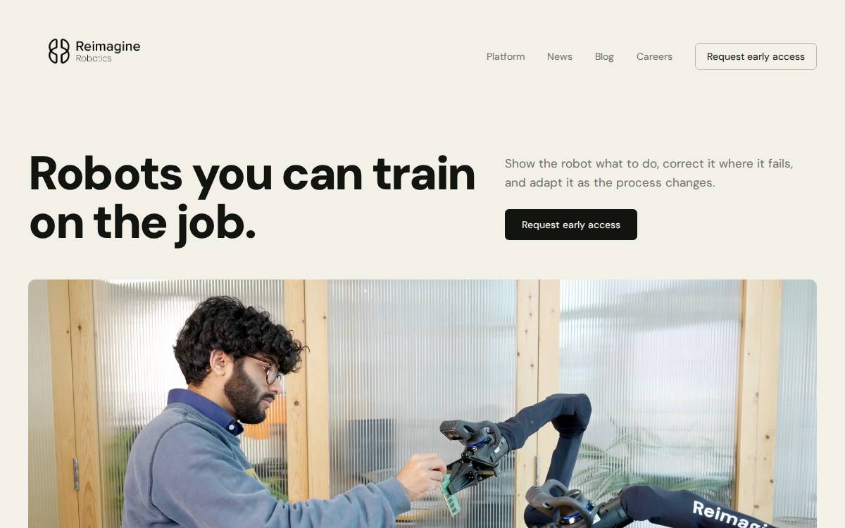 Reimagine Robotics AI-driven robotic general intelligence website preview