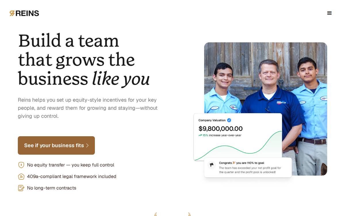 Reins website preview