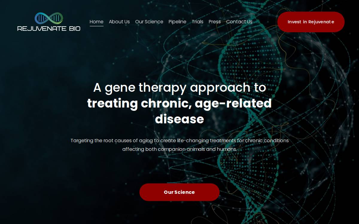 Rejuvenate Bio website preview