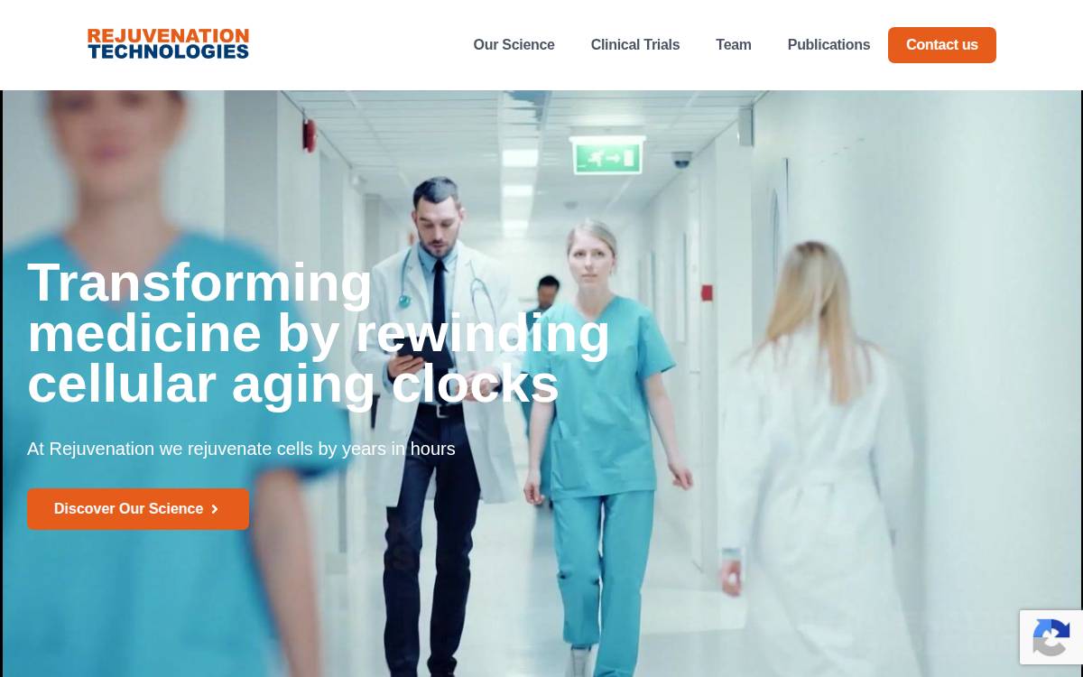 Rejuvenation Technologies Inc. website preview