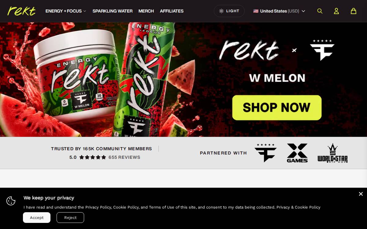 Rekt Brands website preview