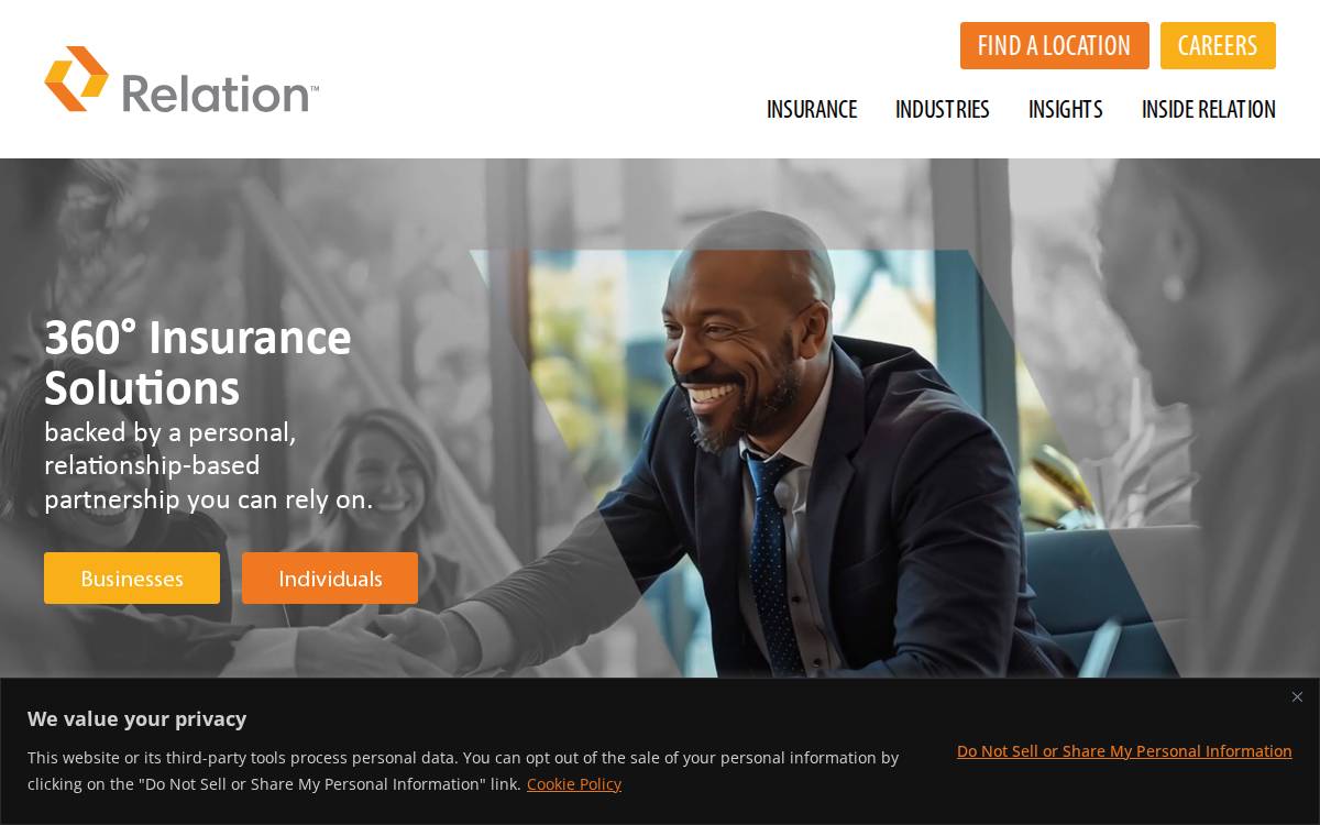 Relationinsurance website preview