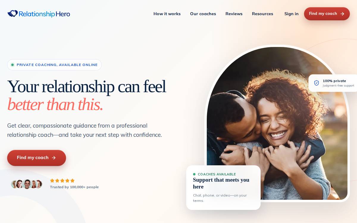 Relationship Hero website preview