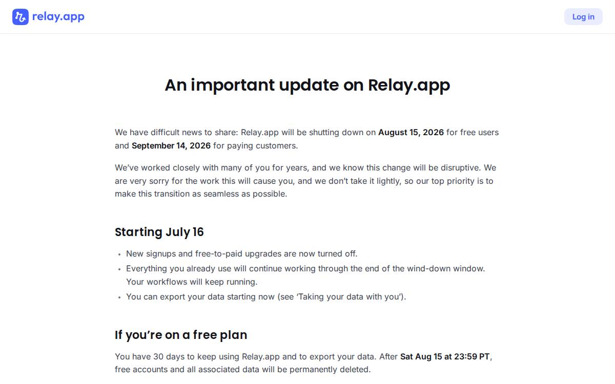Relay website preview