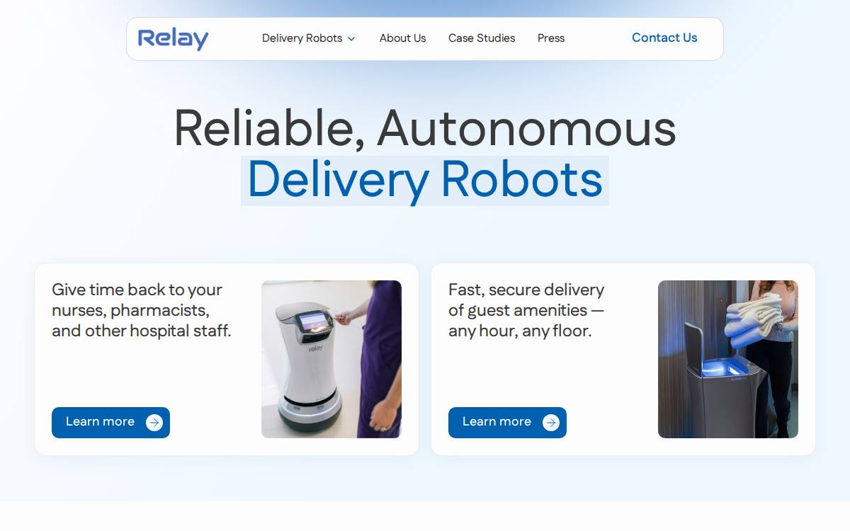 Relay Robotics website preview