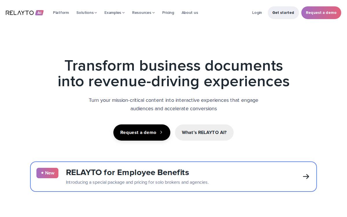 RELAYTO/ Content Experience Platform website preview