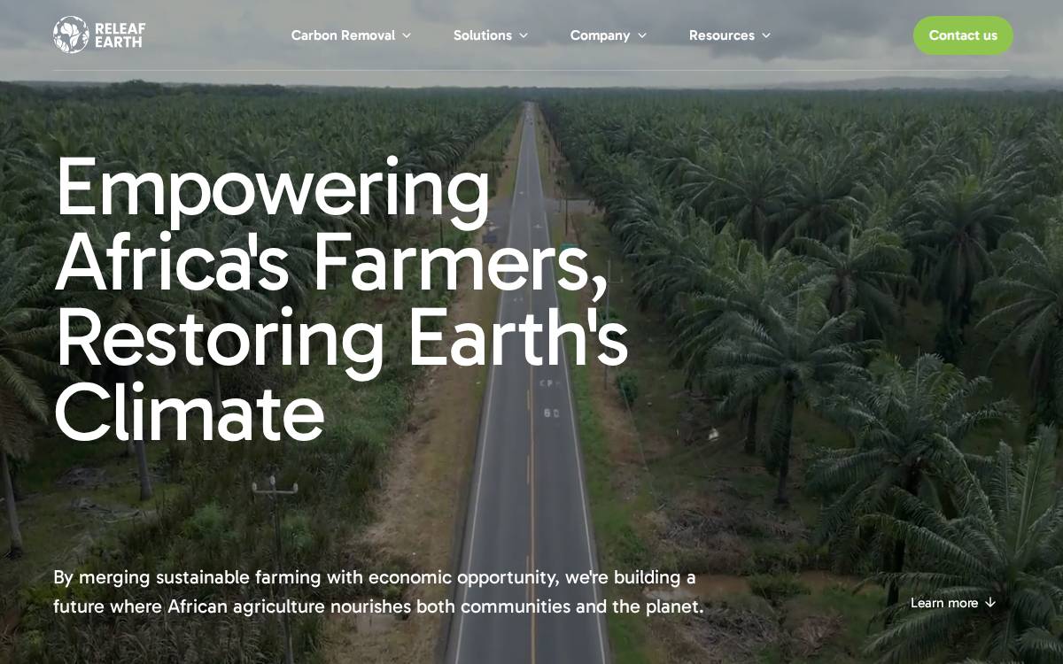 Releaf Earth website preview