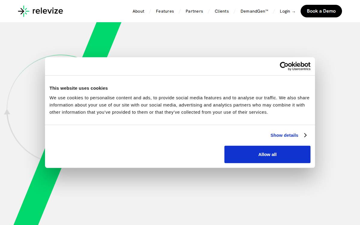 Relevize website preview
