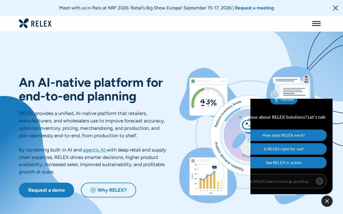 RELEX Solutions website preview