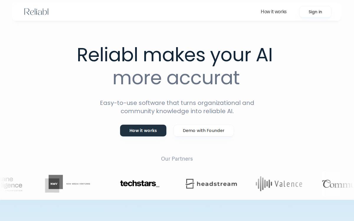 Reliabl website preview