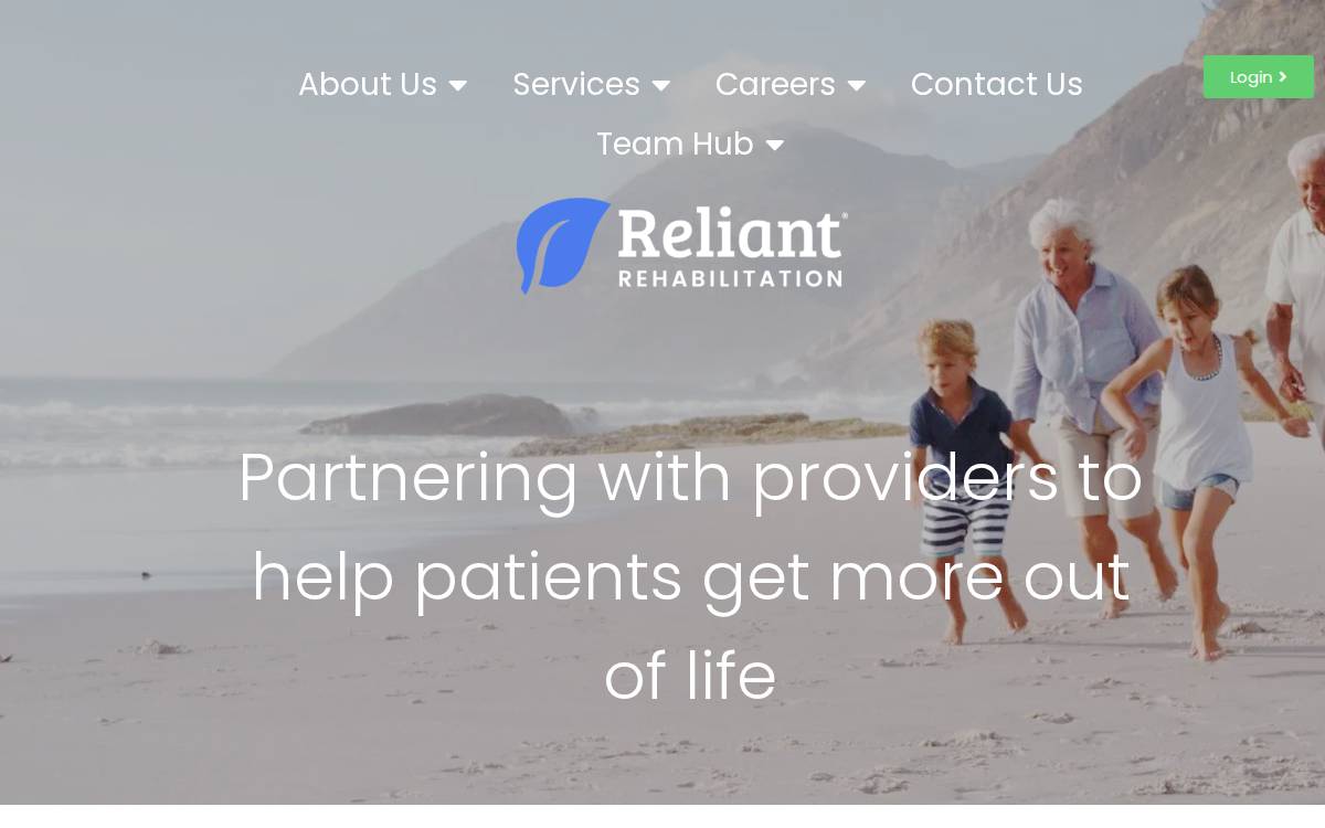 Reliant Rehabilitation website preview