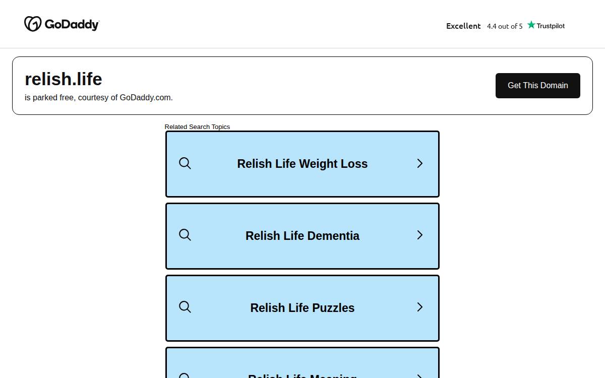 Relish Life website preview