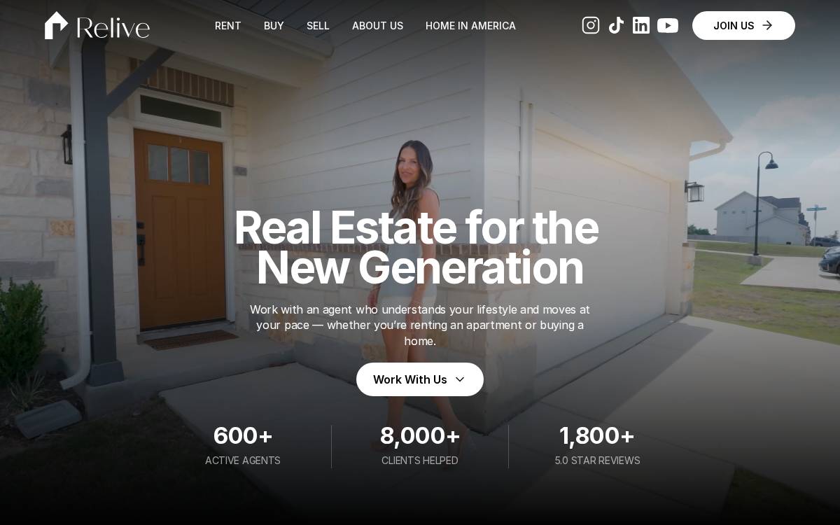 Relive - website preview