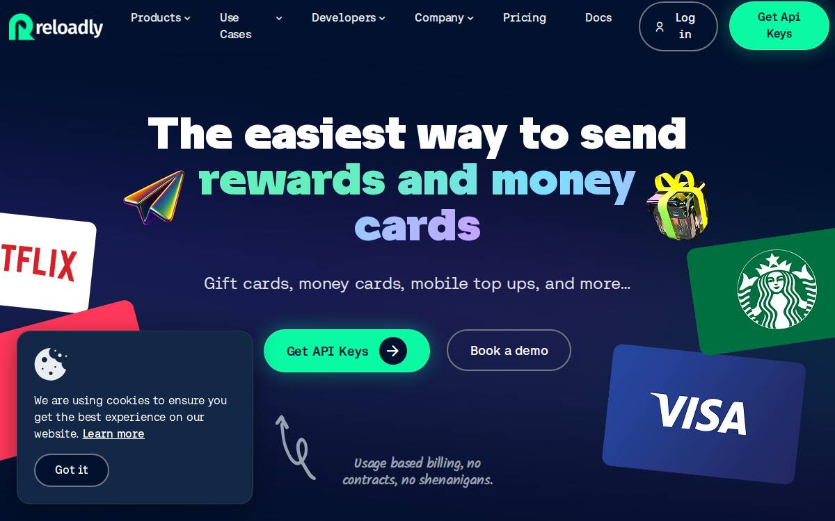 Reloadly website preview