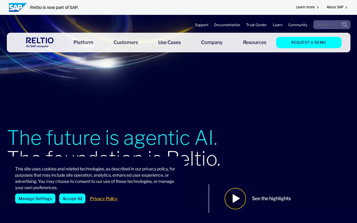 Reltio website preview